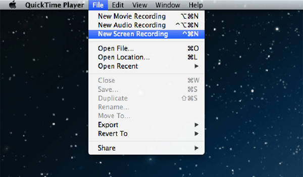 Chọn New Screen Recording để bắt đầu quay màn hình