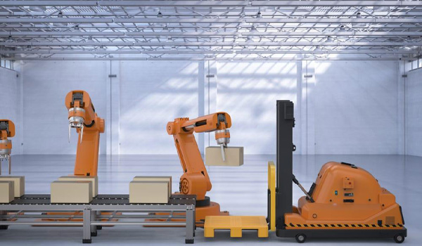 Ứng dụng robot xếp hàng lên pallet trong nhà máy sản xuất