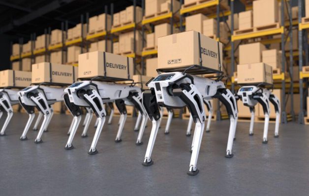 Robot Giao Hàng Trong Nhà Máy Xưởng Sản Xuất Hiệu Quả