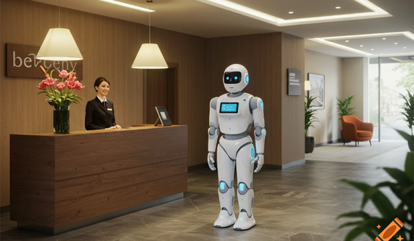 Robot lễ tân tích hợp AI giúp tối ưu quy trình vận hành
