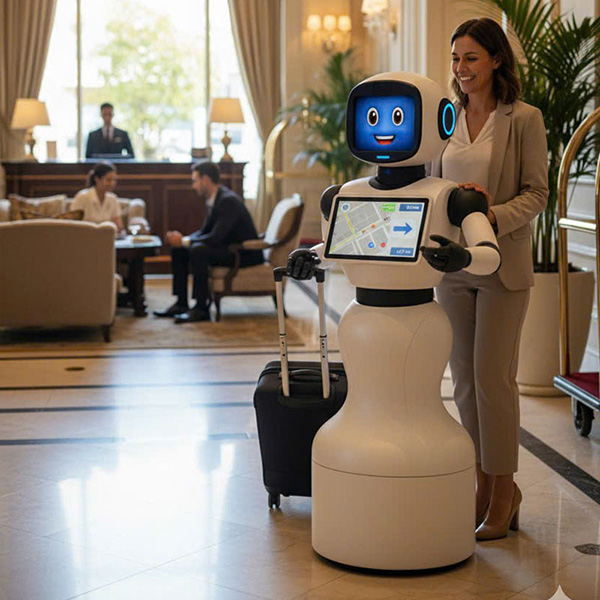 Robot phục vụ chào hỏi - tư vấn - lễ tân - tích hợp GPT mang đến trải nghiệm phục vụ chuyên nghiệp