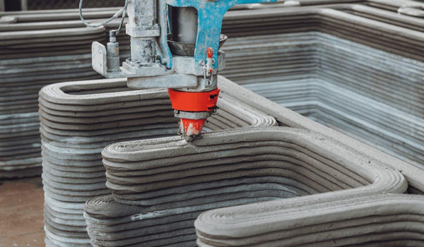 Nguyên lý cốt lõi của máy in 3D trong xây dựng là bồi đắp vật liệu theo từng lớp mỏng