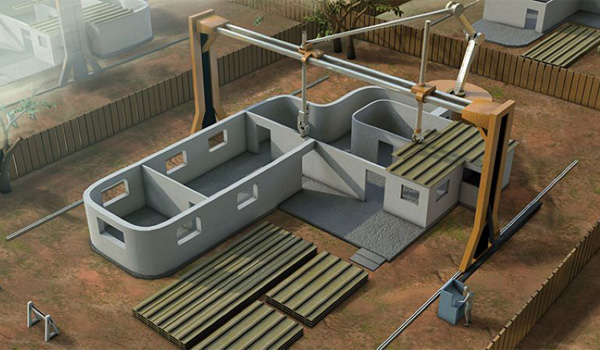 Công nghệ in bê tông dạng giàn phổ biến nhất hiện nay, sử dụng khung giàn lớn bao phủ công trình