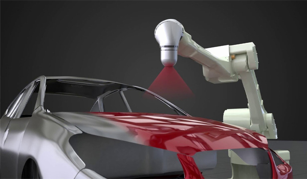 Cánh tay robot được sử dụng để thực hiện các công đoạn như lắp ráp linh kiện, sơn,...