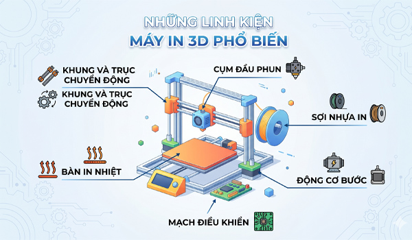 Những loại linh kiện máy in 3D phổ biến nhất hiện nay