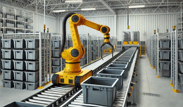 Cobot đóng vai trò quan trọng trong phân loại hàng hóa, đóng gói đơn hàng,...