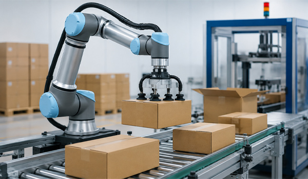 Cobot đóng gói được thiết kế để làm việc cùng con người trong các công đoạn đóng gói sản phẩm