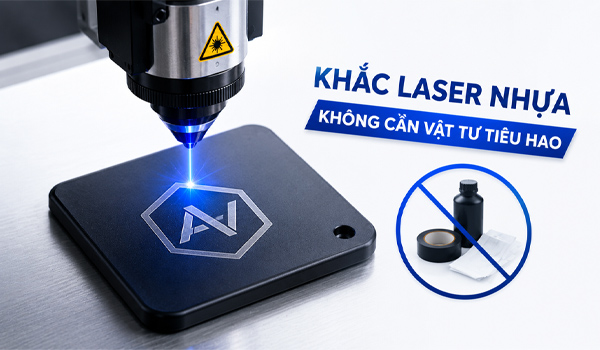 Máy khắc laser nhựa không sử dụng mực in, dung môi hay khuôn mẫu