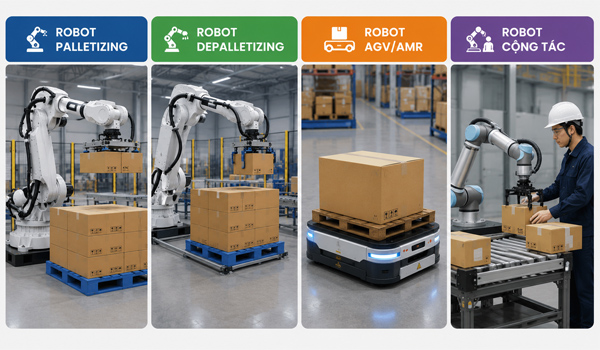 Các loại robot bốc xếp hàng hóa phổ biến