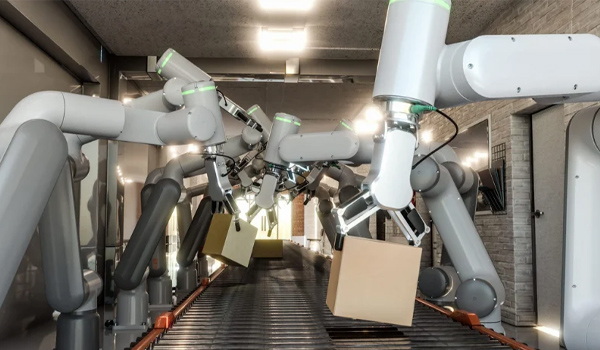 Robot đóng gói thường được tích hợp trong dây chuyền sản xuất tự động