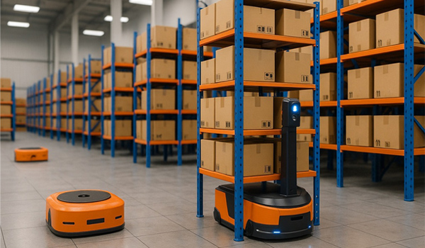 Robot giúp vận chuyển pallet, kéo xe hàng, di chuyển đơn hàng,...