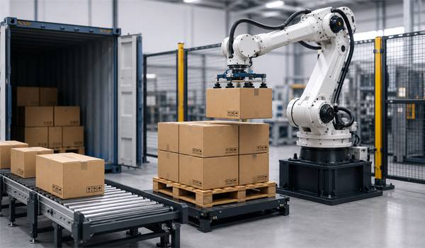 Robot có thể xử lý đa dạng sản phẩm như bao xi măng, thùng carton, bao gạo,...