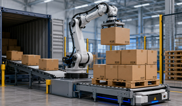 Robot tháo dỡ, bốc xếp hàng hóa lên pallet tự động
