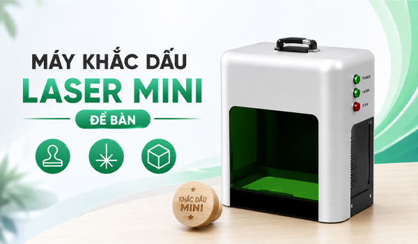 Máy khắc dấu laser mini để bàn có thiết kế nhỏ gọn