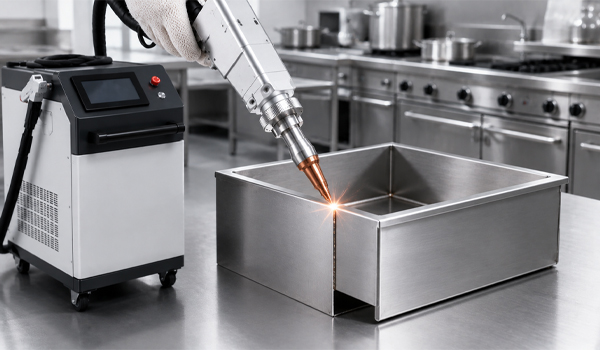 Máy hàn laser inox trong gia công thiết bị nhà bếp