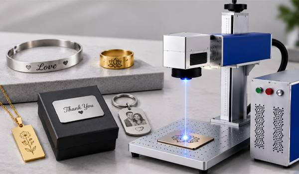 Máy khắc laser Fiber 20W phù hợp để cá nhân hoá các sản phẩm như nhẫn, mặt dây chuyền,...
