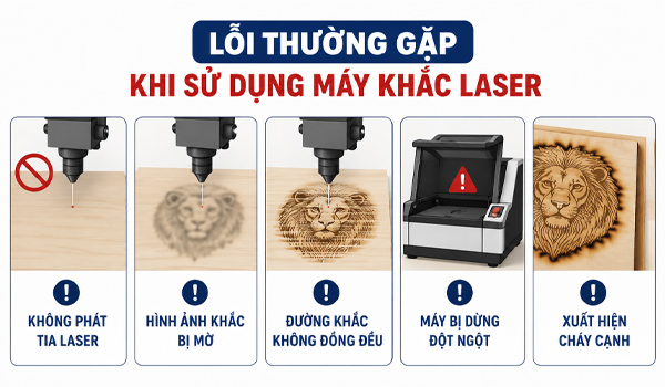 Một số lỗi thường gặp khi sử dụng máy khắc laser bạn cần biết