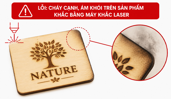 Xuất hiện cháy cạnh/ám khói trên sản phẩm