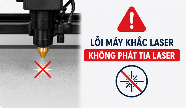 Máy khắc laser không phát tia laser khiến quá trình gia công bị gián đoạn hoàn toàn