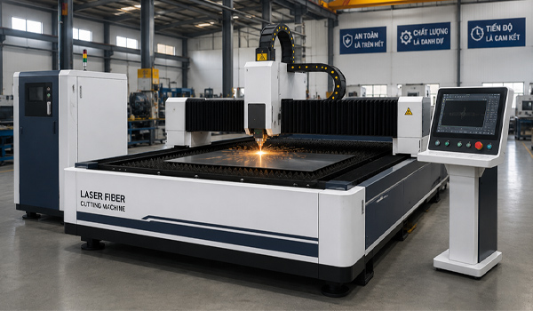Máy cắt Laser Fiber là giải pháp cắt kim loại hàng đầu trong ngành gia công cơ khí hiện đại