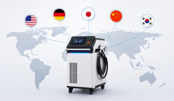 Máy hàn laser được nhập khẩu từ nhiều quốc gia như Trung Quốc, Nhật Bản, Hàn Quốc,...