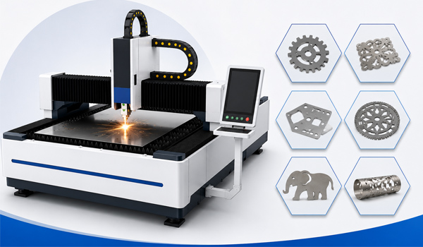 Máy fiber cắt kim loại có thể thực hiện cắt hình học, cắt logo, cắt chữ,...