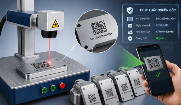 Máy khắc laser Fiber hỗ trợ truy xuất nguồn gốc sản phẩm chính xác