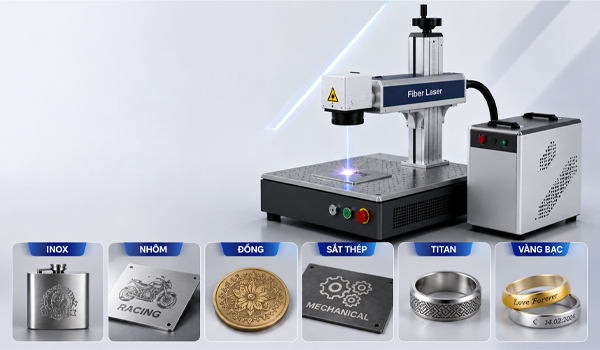 Máy khắc laser Fiber sở hữu khả năng xử lý đa dạng vật liệu