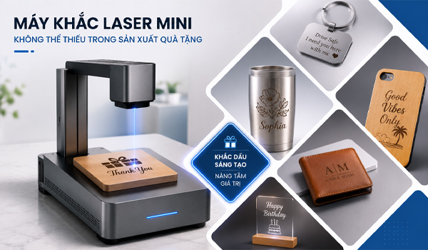 Máy khắc laser mini không thể thiếu trong sản xuất quà tặng