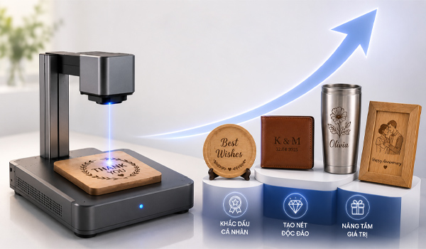 Máy khắc laser mini giúp tăng giá trị sản phẩm