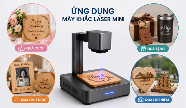 Ứng dụng nổi bật của máy khắc laser mini trong ngành quà tặng