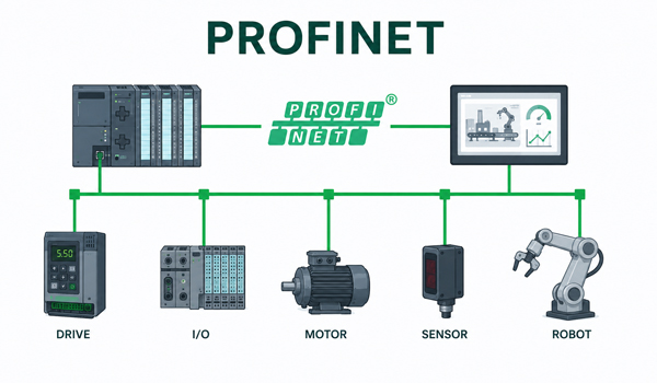 PROFINET được sử dụng phổ biến trong các hệ thống tự động hoá hiện đại
