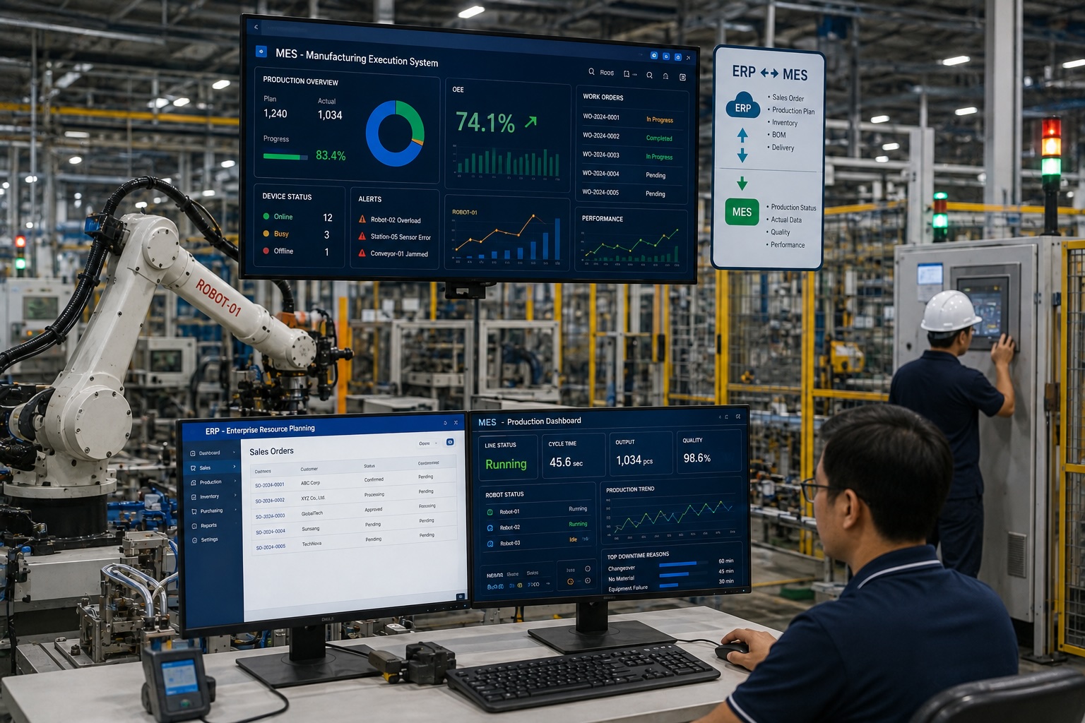 Hệ thống robot kết nối MES, ERP giúp doanh nghiệp tối ưu chi phí