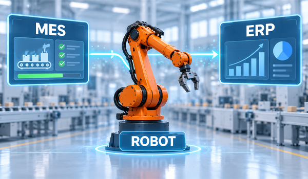 Hệ thống robot kết nối MES và ERP trong nhà máy