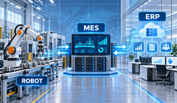 Mô hình kết nối Robot – MES – ERP trong nhà máy thông minh