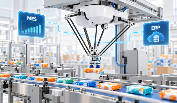 Mô hình robot công nghiệp kết nối MES, ERP