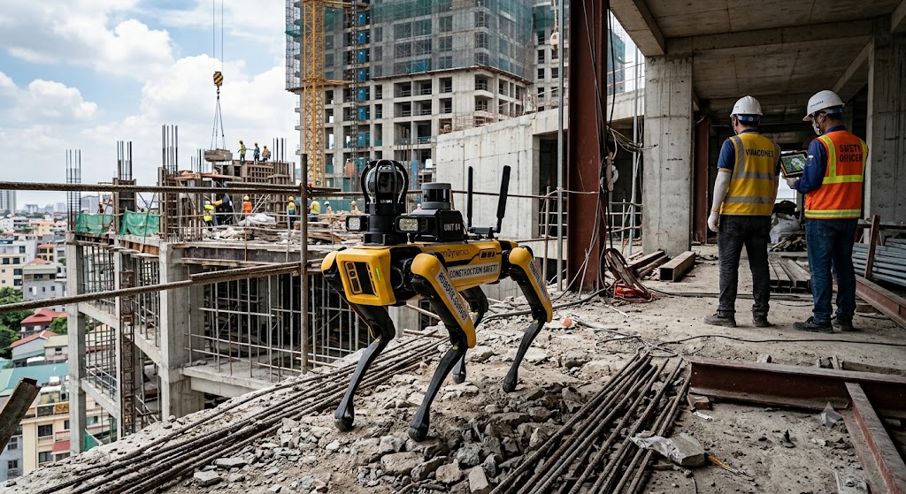 Ứng dụng robot chó trong giám sát công trình xây dựng
