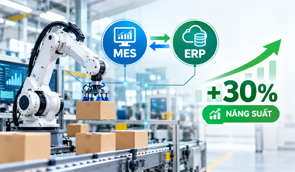 Robot kết nối MES, ERP giúp doanh nghiệp tăng năng suất đến 30%